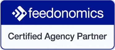 Feedonomics certified agency partner logo.